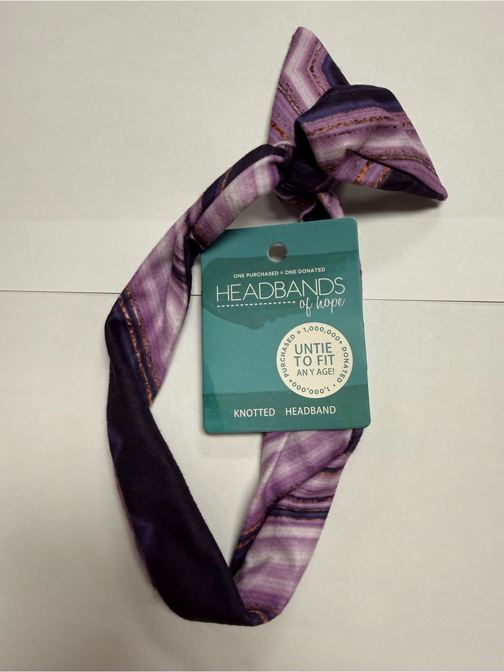 Purple Quartz Knotted Headband NWT Headbands of Hope
